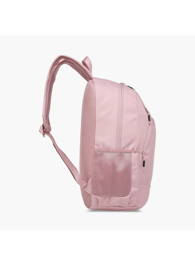Kappa Girls Logo Print Backpack with Adjustable Straps and Detachable Pencil Pouch - 20x30x46 cm
