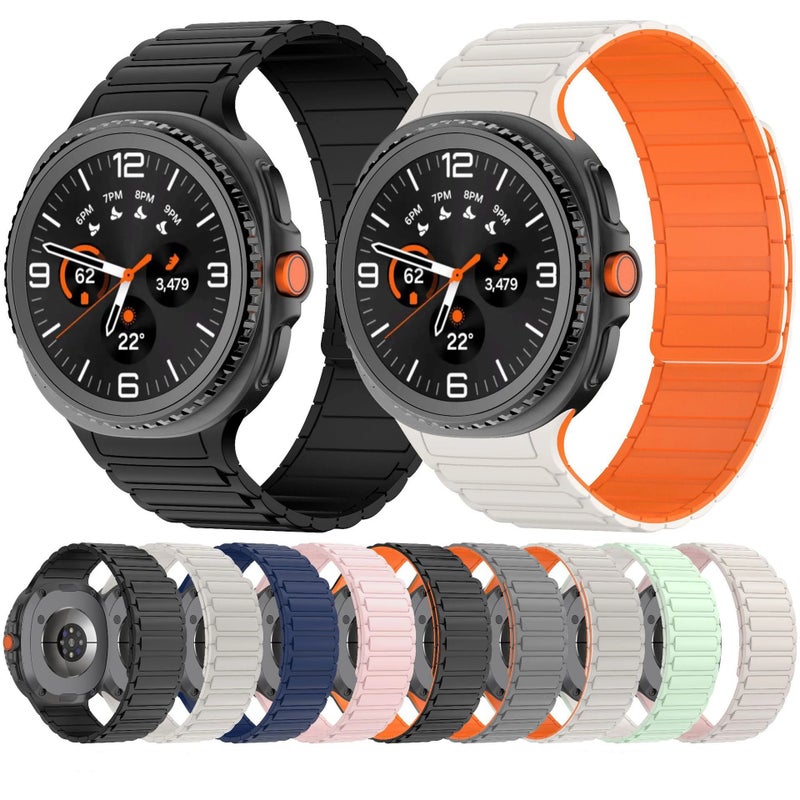 Bluejw Silicone Sport Watch Band for Samsung Galaxy Watch 8 40mm 44mm & 8 Classic, Magnetic Closure, Breathable Wrist Strap, Watch Band Replacement - Image 2