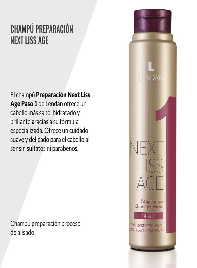 Lendan - Sulfate and Paraben-Free Shampoo - Next Liss Age 1-300 ml - Step 1 Maintenance Pack - Pre-Straightening Process Shampoo - with Hydrolyzed Keratin - Image 2