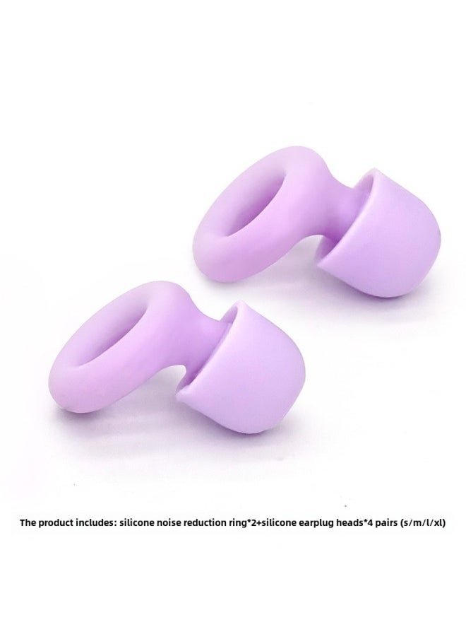 Generic - Noise Reduction Earplugs Sleep Noise Reduction Earplugs Anti-noise Silicone Earplugs Sound Insulation Earplugs Sleep Earplugs Ear Caps-Color:Black With Four-ear Hat (macaron Sealing Bag + Storage Box) - Image 1