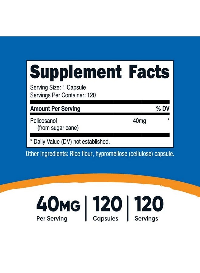 Nutricost Policosanol 40Mg 120 Capsules Gluten Free Nongmo And Vegetarian Friendly - Image 3
