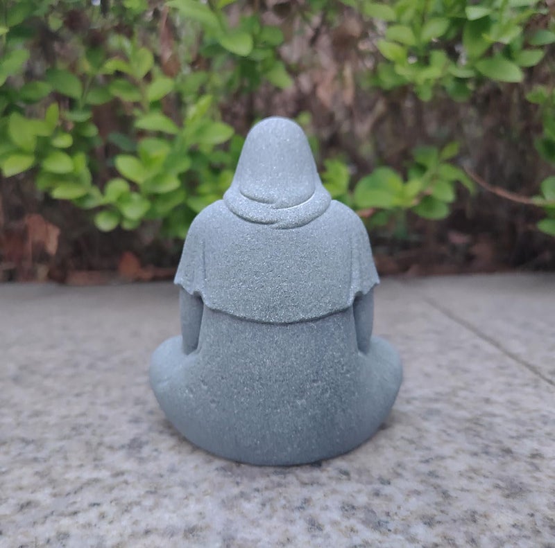 livelyfish Aquarium Buddah Statue Sandstone Zen Buddha Sculptures for Garden Fish Tank Home Decorations (A) - Image 4