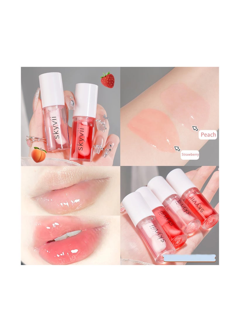 SYOSI 4PCS Moisturizing Plumping Lip Glow Oil Set, Fruit-Flavored Lip Balm, Moisture Shine Lip Gloss Nourish Lip Care for Women - Image 2
