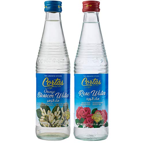 Cortas Combo Pack  Rose Water 10 Fl Oz  Orange Blossom Water 10 Fl Oz  Total 2 Bottles - Image 1