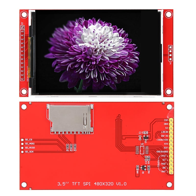وحدة شاشة LCD بدقة فائقة 480×320 - شاشة TFT قليلة تنشيط الإدخال/الإخراج (IO) بمسحة ربط لبطاقة الذاكرة لاستخدام في التجارب الإلكترونية والعروض المتعددة الوظائف - Image 4