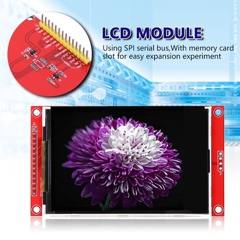 وحدة شاشة LCD بدقة فائقة 480×320 - شاشة TFT قليلة تنشيط الإدخال/الإخراج (IO) بمسحة ربط لبطاقة الذاكرة لاستخدام في التجارب الإلكترونية والعروض المتعددة الوظائف - Image 1