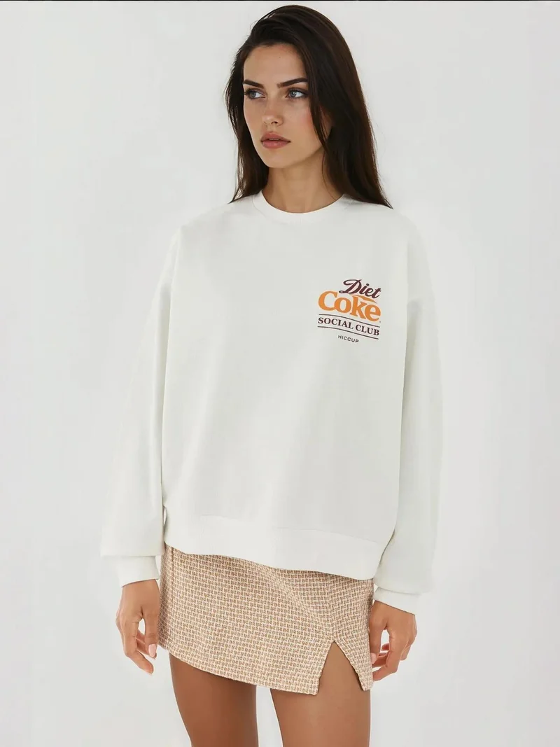 HICCUP Printed Crew Neck Sweatshirt