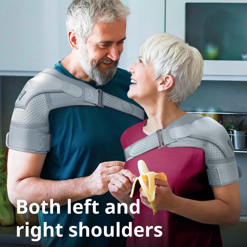 FIGHTECH Shoulder Brace for Torn Rotator Cuff for Men and Women - 2 Sizes - Support & Pain Relief (Gray, Large/X-Large) - Image 4