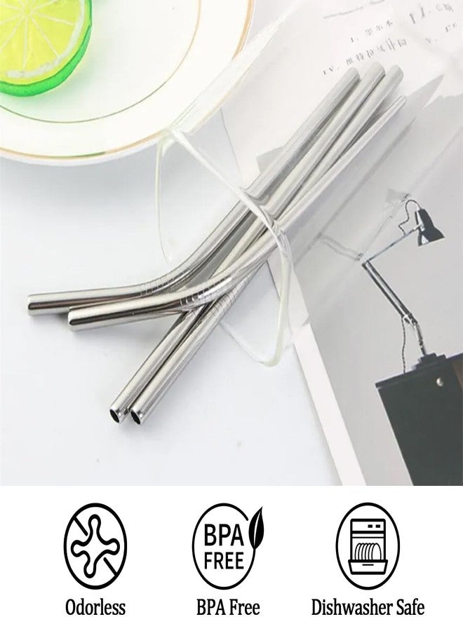 Gdsinstna 6 Pack Stainless Steel Straw Replacement 40 oz for Stanley Tumbler,3 Straight + 3 Curved Reusable Straws with Cleaning Brush, Compatible for 40oz Stanley Cup Tumbler - Image 4