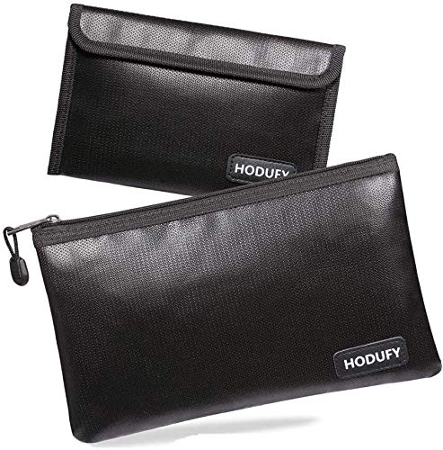 Hodufy Fireproof Money Bag, 10.6"x6.7" Fireproof and Waterproof Cash Bag, 5" x 8" Small Fireproof Bag, Fireproof Bank Bag, Fireproof Safe Storage Pouch Envelope for Document, Bank Deposit,Passport - Image 1