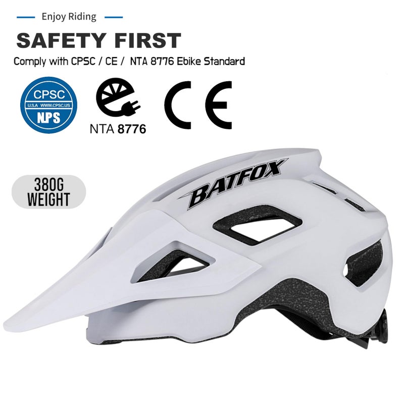 BATFOX Bike Helmet for Adult Men & Women - Adjustable Mountain & MTB & ebike Bicycle Helmet (54-61cm) with Ultra-Light Ventilation - Image 2