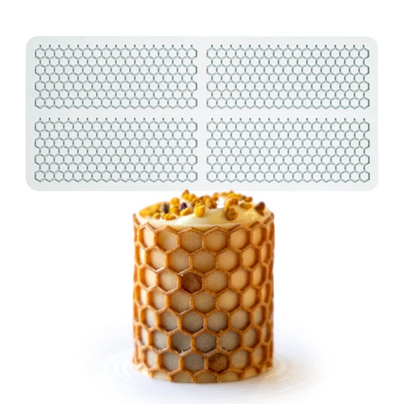 TUKE Hollow Leaf Silicone Mold Chocolate Candy 3D Hollow Leaf Candy Mold Food Cooking Meals Decorations Fondant Mold Polymer Clay Molds (Honeycomb M_10.4x4.56x0.12inch) - Image 5