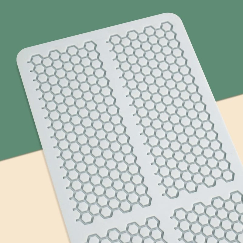 TUKE Hollow Leaf Silicone Mold Chocolate Candy 3D Hollow Leaf Candy Mold Food Cooking Meals Decorations Fondant Mold Polymer Clay Molds (Honeycomb M_10.4x4.56x0.12inch) - Image 4