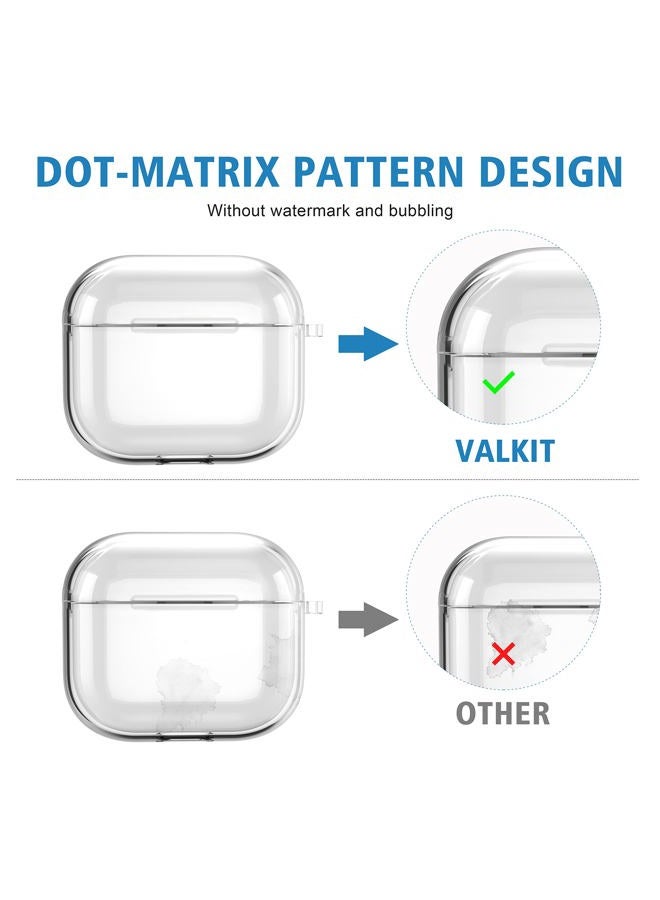 Valkit Compatible AirPods 3 Case, Clear Airpods 3rd Generation Case with Keychain Soft TPU Protective Shockproof Cover for Girls Women Men Compatible with Apple AirPods 3 Gen Case - Clear - Image 3