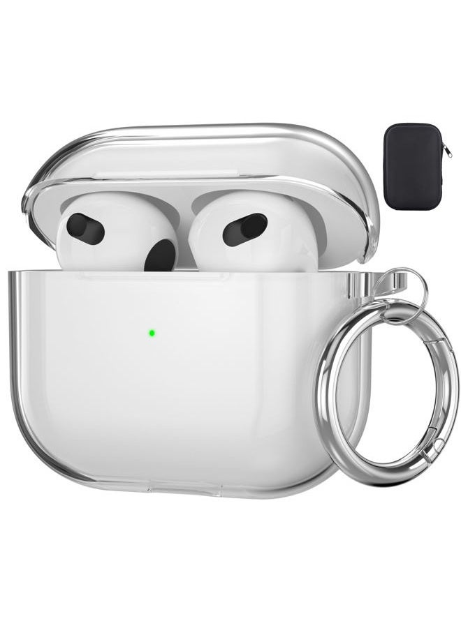 Valkit Compatible AirPods 3 Case, Clear Airpods 3rd Generation Case with Keychain Soft TPU Protective Shockproof Cover for Girls Women Men Compatible with Apple AirPods 3 Gen Case - Clear - Image 2