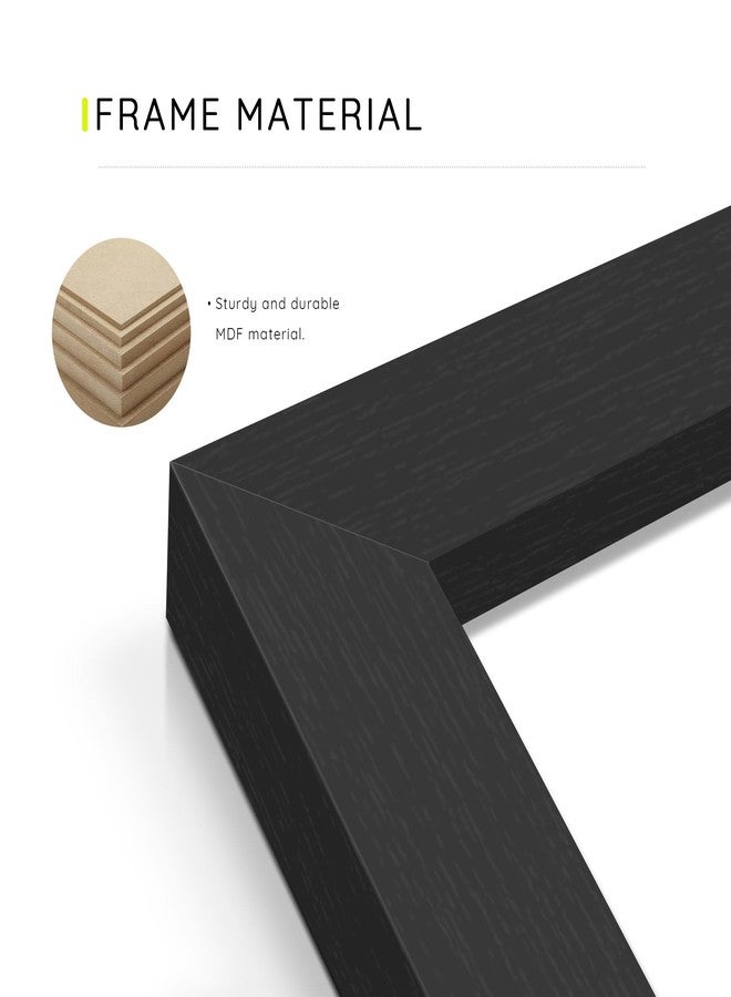 Picrit مجموعة إطارات صور Picrit مقاس 11x14 بوصة، 12 إطارًا، إطارات صور جدارية بدون إطار داخلي، عرض صور متعدد لتزيين المنزل، أسود - Image 5