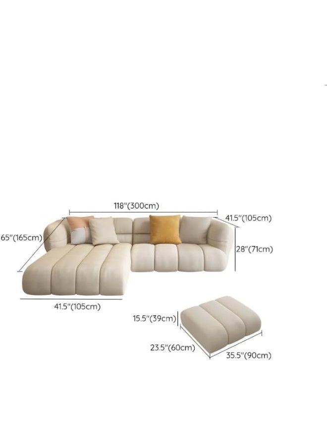 Comfynest Comfynest L-Shape Sectional Sofa with Chair and Ottoman – Stylish, Versatile & Comfortable (Right Chaise)  - Image 2