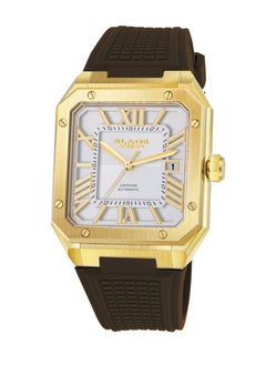 Blade BLADE Magnus Automatic 24 Gold/ Brown 3655G5GSO SS & Silicone Strap Calendar Men's Watch 