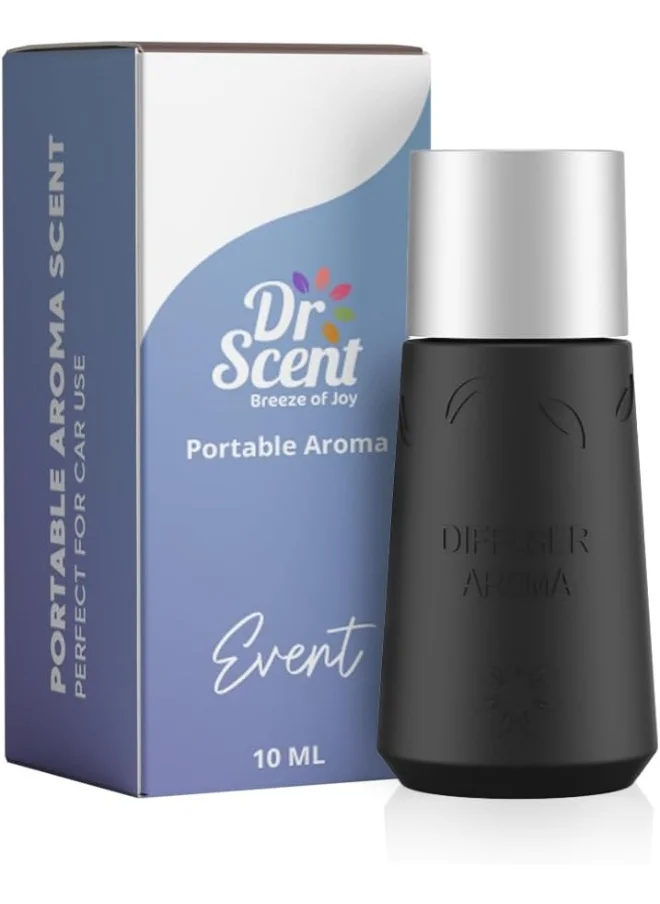 Dr Scent Dr Scent Breeze of Joy Combo Pack - Car Diffuser Fragrance Machine (Black) With Portable Aroma (10ml) (Event)