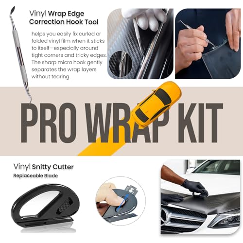 Trayclicks Vinyl Wrap Tool Kit Car Wrap Kit Vehicle Wrapping Tools with Felt Squeegee Utility Knife Magnetic Holders Gloves PPF Tools Stick Tucking for Wraps Automotive Window Tint Tool Installation - Image 4