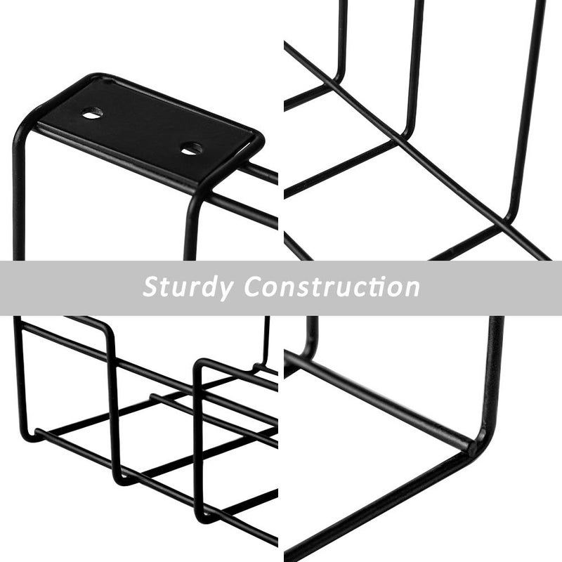 baskiss 2 Packs Cable Management Tray, 16" Under Desk Organizer for Wire Organization, Metal Holder for Desktop Computer Home Office Kitchen Workstation to Cover and Hide Power Strips (Black) - Image 5