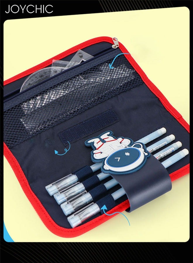 Joychic Large Capacity Pencil Case Detachable Pen Bag Cartoon Zipper Stationery Organizer Pencil Pouch Marker Pen Holder for School Teens Students Dark Blue  - Image 3
