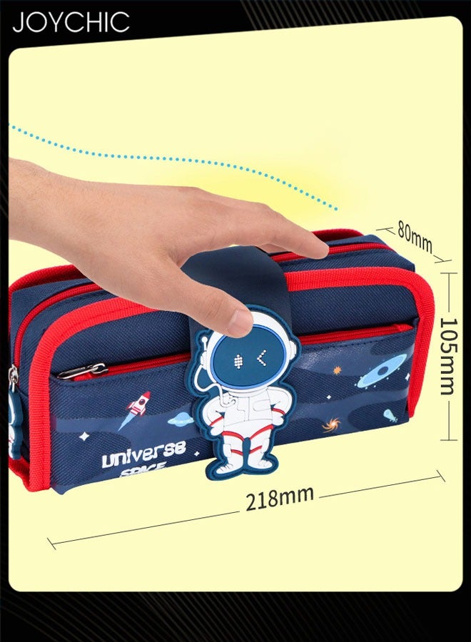 Joychic Large Capacity Pencil Case Detachable Pen Bag Cartoon Zipper Stationery Organizer Pencil Pouch Marker Pen Holder for School Teens Students Dark Blue  - Image 4