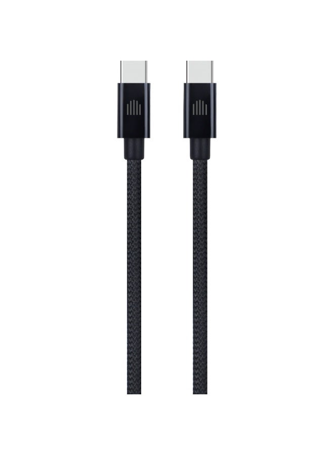 DVICED USB-C to USB-C  Charging & Data transfer 3m nylon cable  - Black - Image 1