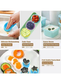Y&D 27 PCs Bento Box Lunch Kit, Stackable 3-in-1 Compartment Japanese Set w/ Soup Cup Sauce Can, Spoon Fork, Cake Cups, Fruit Picks, Snack Bags, Leakproof Container for kids and Adults  - Image 5