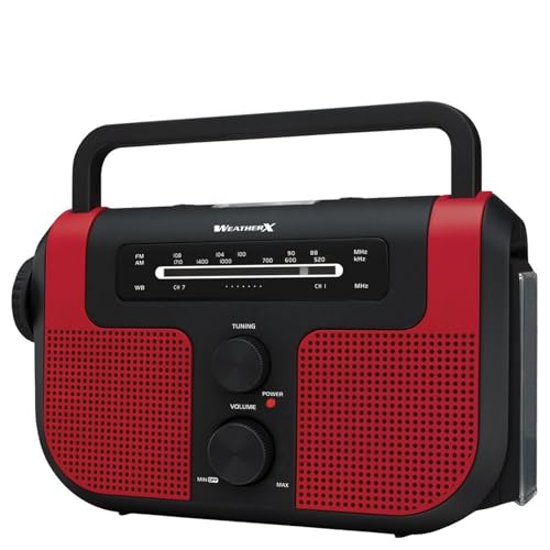 WeatherX Weatherband AM/FM Radio with Flashlight, Lantern, and Phone Charger, WR383R - Image 1