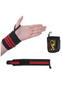 MD Wrist Support Wraps for Weightlifting, Fitness & Gym Workouts 2Pcs, Red  - Image 2