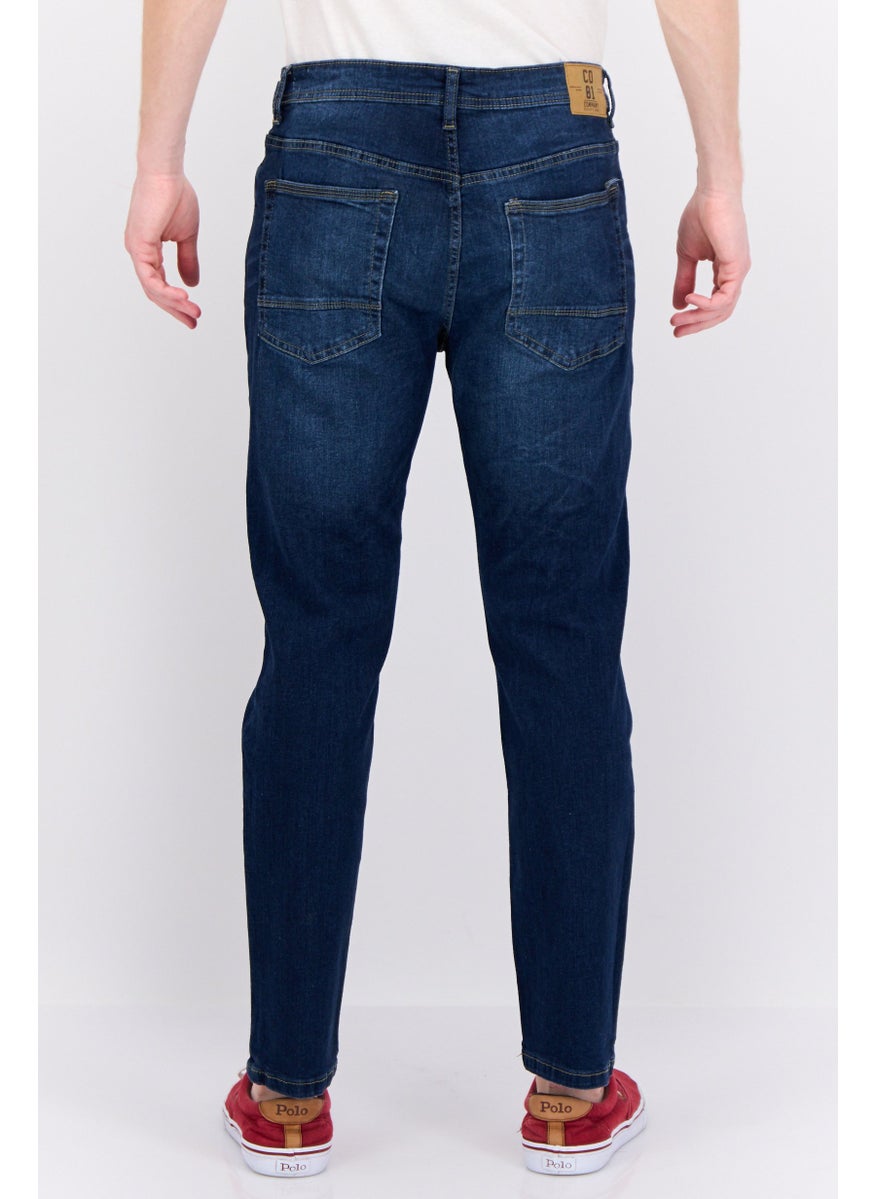 Company Eighty One - Men Slim Fit Washed Stretchable Jeans, Dark Blue - Image 1
