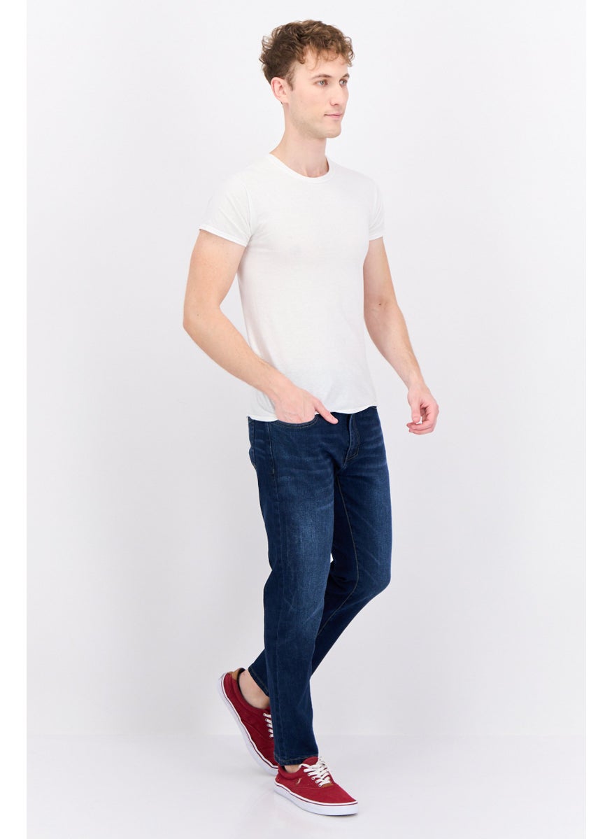 Company Eighty One - Men Slim Fit Washed Stretchable Jeans, Dark Blue - Image 1