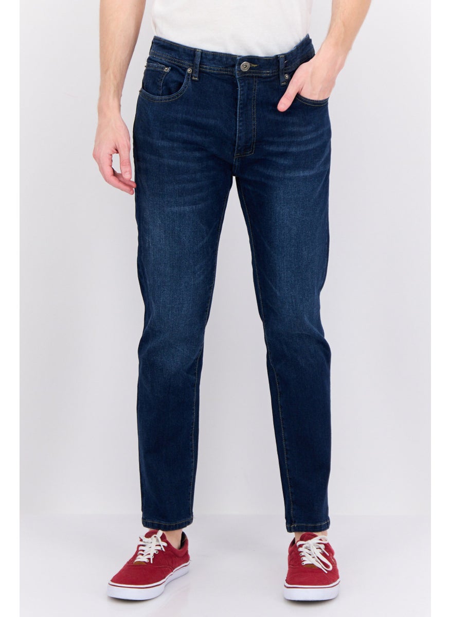 Company Eighty One - Men Slim Fit Washed Stretchable Jeans, Dark Blue - Image 1