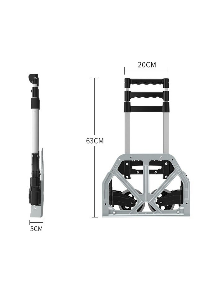 Foldable home trolley, heavy-duty trolley, 75kg capacity trolley, durable storage cart, portable utility cart, home transport trolley, foldable moving cart, home organization trolley, space-saving storage trolley.  - Image 1