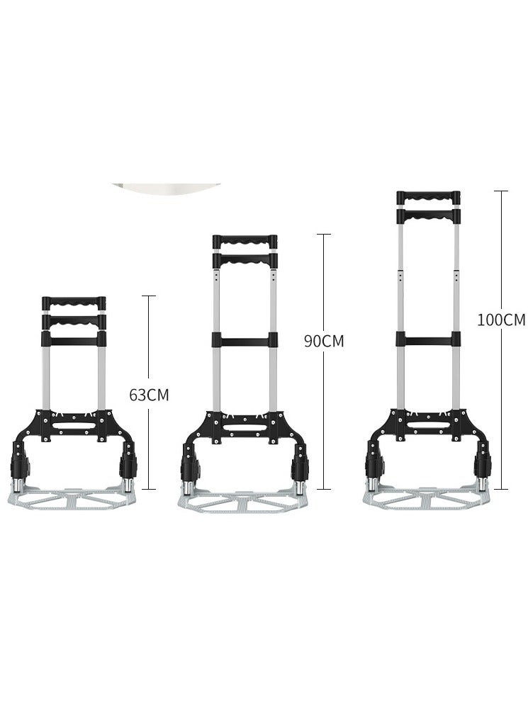 Foldable home trolley, heavy-duty trolley, 75kg capacity trolley, durable storage cart, portable utility cart, home transport trolley, foldable moving cart, home organization trolley, space-saving storage trolley.  - Image 2