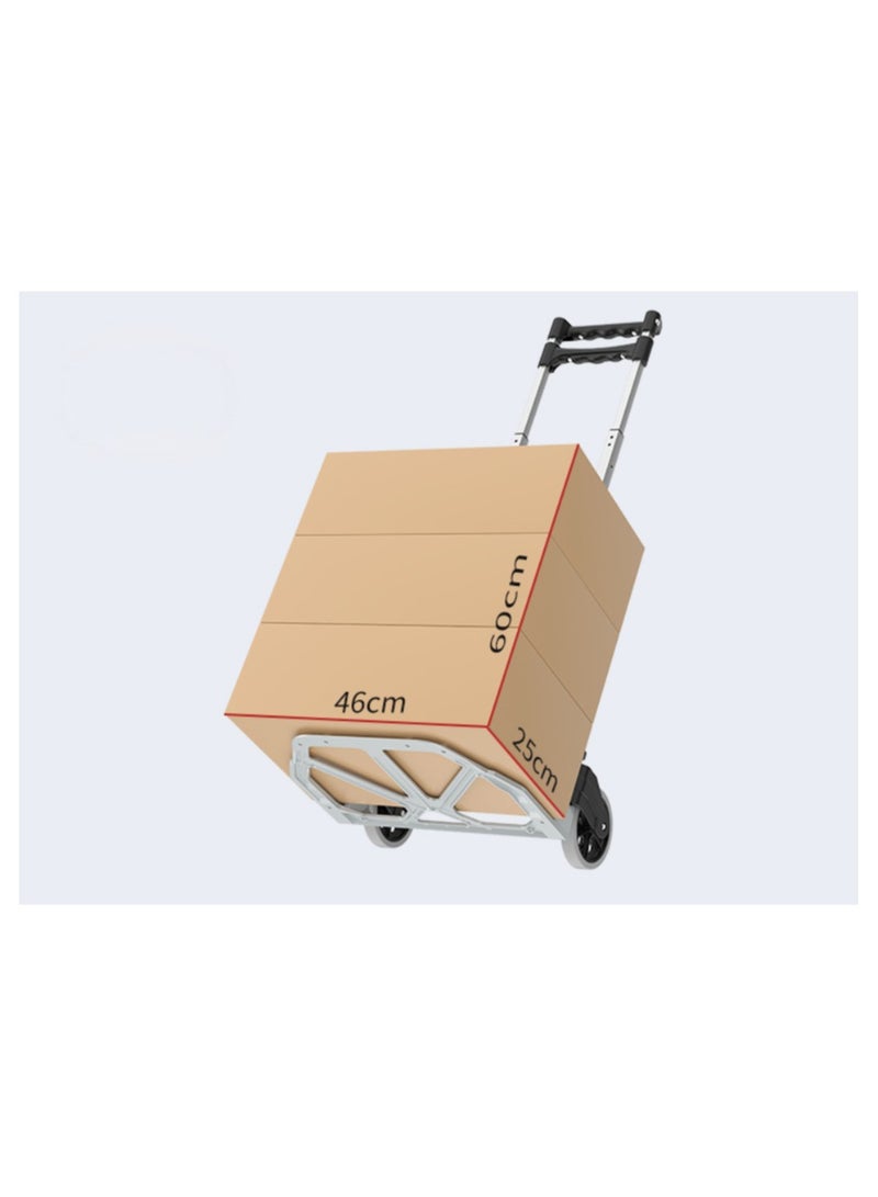 Foldable home trolley, heavy-duty trolley, 75kg capacity trolley, durable storage cart, portable utility cart, home transport trolley, foldable moving cart, home organization trolley, space-saving storage trolley.  - Image 3