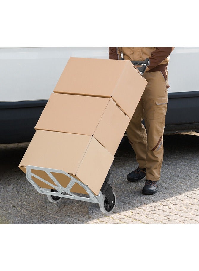 Foldable home trolley, heavy-duty trolley, 75kg capacity trolley, durable storage cart, portable utility cart, home transport trolley, foldable moving cart, home organization trolley, space-saving storage trolley.  - Image 4