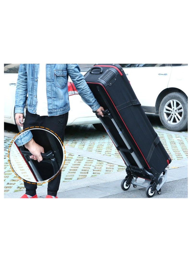 Foldable home trolley, heavy-duty trolley, 75kg capacity trolley, durable storage cart, portable utility cart, home transport trolley, foldable moving cart, home organization trolley, space-saving storage trolley.  - Image 5