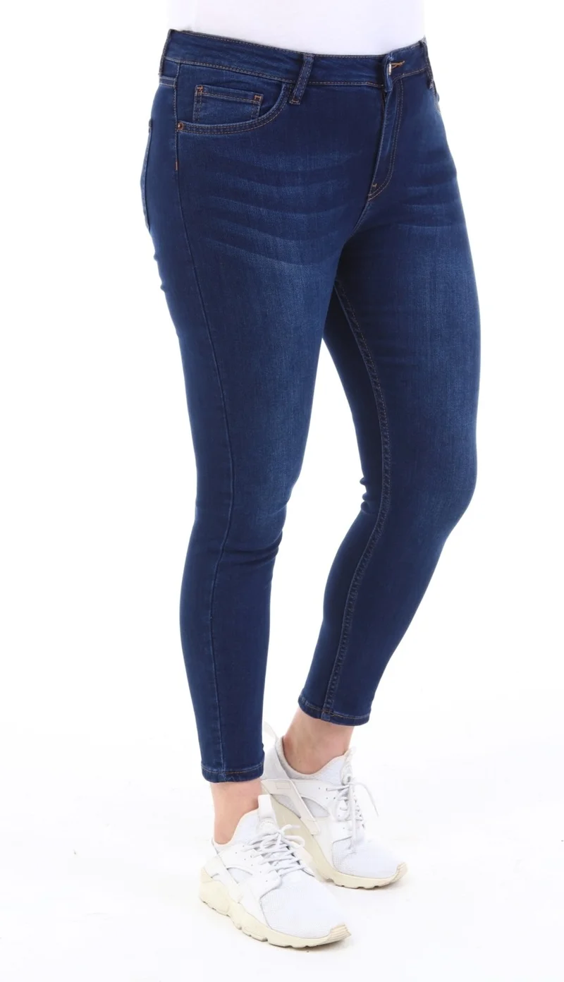Cedy Denim Women's Parlament Blue Stonewashed High Waist Jeans Skinny Fit Jeans Plus Size - C597