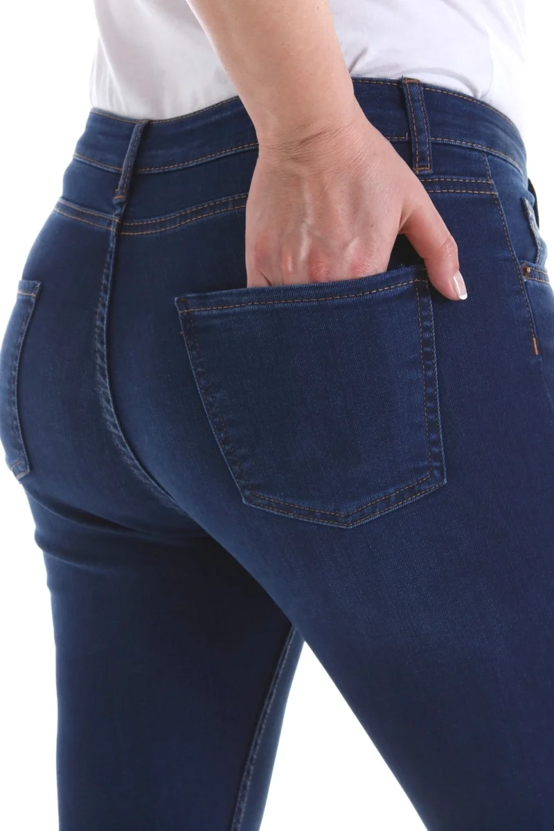 Cedy Denim Women's Parlament Blue Stonewashed High Waist Jeans Skinny Fit Jeans Plus Size - C597