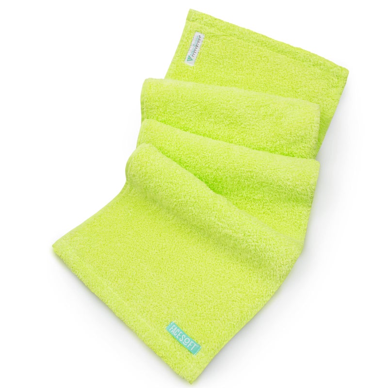 FaceSoft Eco Friendly Gym Towel for Working Out Soft and Absorbent Cotton Exercise Towel No Synthetic Microfibers or Plastics Sweat Towel for Gym Fitness Sports Yoga Neon 1 Pc
