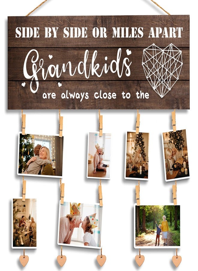 GEMTEND Grandma Gifts Nana Photo Holder, Gifts for Grandmother Present from Granddaughter and Grandson, Clips and Twine for Photo Hanging, Grandkids Photo Frame for The Best Grammy Ever Gift - Image 1