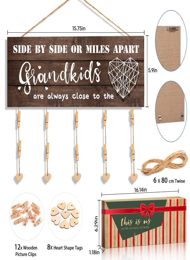 GEMTEND Grandma Gifts Nana Photo Holder, Gifts for Grandmother Present from Granddaughter and Grandson, Clips and Twine for Photo Hanging, Grandkids Photo Frame for The Best Grammy Ever Gift - Image 2