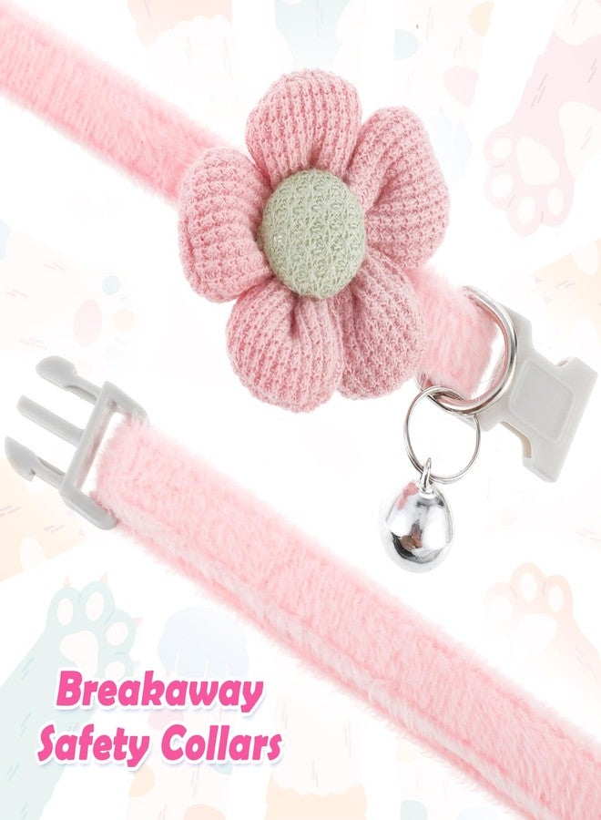 Thrymme 2Pcs Flower Cat Collar, Cat Collars for Girl Cats Pet Plush Flower Collars in Pink and Cream, Adjustable Safety Design for Small Dogs and Cats with Bell, Cute Puppy Accessories - Image 5