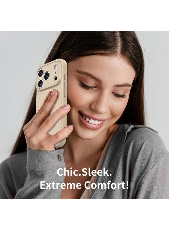 جراب أمان مغناطيسي لهاتف iPhone 17 Pro، لون موحد أنيق، ملف مغناطيسي دقيق من مادة TPU+PC بملمس ناعم، تغطية كاملة N52. - Image 3