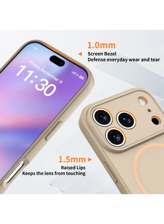 جراب أمان مغناطيسي لهاتف iPhone 17 Pro، لون موحد أنيق، ملف مغناطيسي دقيق من مادة TPU+PC بملمس ناعم، تغطية كاملة N52. - Image 4