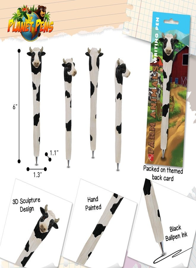 Planet Pens Cow Writing Pen - Cute 3D Cow Farm Animal Ballpoint Pen for Journaling, School, Office Supplies, Farm Animal Novelty Gift for Kids and Adults - Image 3