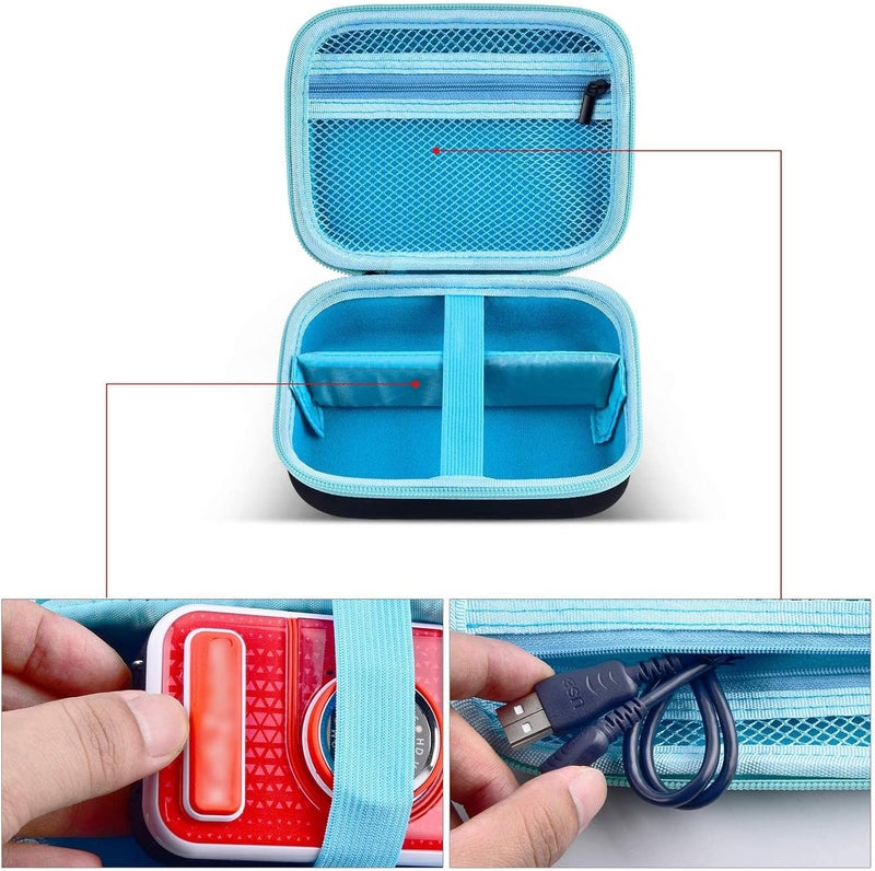 PAIYULE Kids Camera Case for VTech KidiZoom Creator Cam HD Video Camera/ for KODAK Printomatic Digital Instant Print Cameras Toys, Carrying Storage Organizer Bag Also Holds Tripod Accessories(Box Only-Black - Image 3
