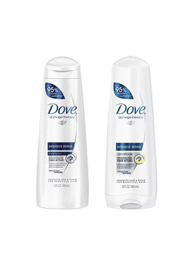Dove مجموعة شامبو وبلسم الإصلاح المكثف، 12 أونصة سائلة لكل منهما